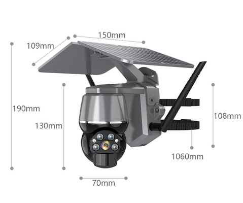 5V 2A ABS 4g Wifi Security Camera , 4g Ptz Camera Solar Fireproof