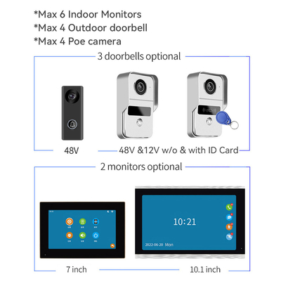 Wireless 1080p Wifi Video Doorbell 7 Inch Entry Wired Camera Night Vision