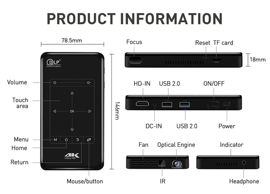 30-120 Inch Mini Portable Projector For Home Theater And Outdoor Movies