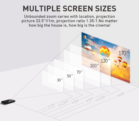 30-120 Inch Mini Portable Projector For Home Theater And Outdoor Movies