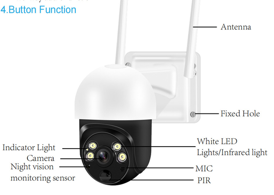 Tuya Wifi Solar Battery Camera Security 4G PTZ Camera For Homeyard Indoor Outdoor
