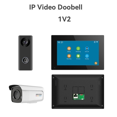 All Black WIFI Video Doorbell With 166° Wide Visual Angle SD Card Recording and Motion Detection