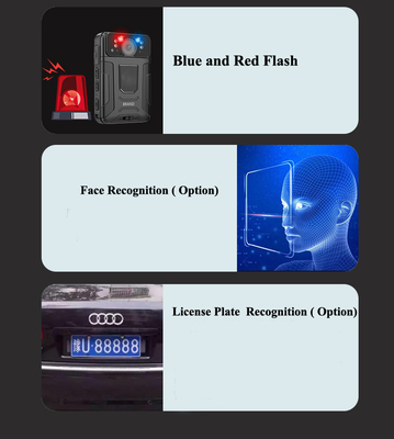 AI Face Recognition License Plate Bodycam Security Guards GPS Live Video Storage 32GB 128GB 256GB H.264/ H.265