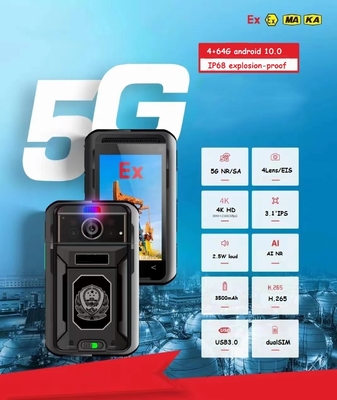 5G Body Worn Camera with Android 10 System and 1.5W Spotlight/Floodlight LED
