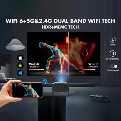 Business Presentations DLP Smart Projector with 1GB Buffer Memory and Multi Angle Keystone Correction