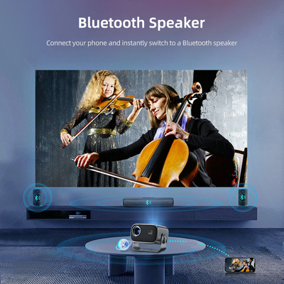 BT 5.0 Bluetooth Mini Portable Projector With Multi Angle Adjustment Keystone Correction And LED Light Source Display Chip