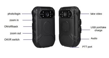 Waterproof Police Wearing Body Cameras , Gps Tracker Camera ROSH Approved