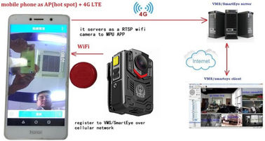 1080 P Night Vision Waterproof Body Camera 3600 Mah Battery With 2 Inch Screen