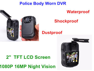 Durable Black Mini Body Worn Video Camera LCD Square Screen ABS Material