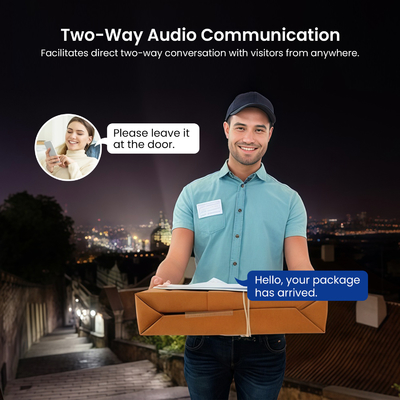 Support IR Night Vision Dual Camera Doorbell with Two-Way Audio Communication and AI Human Recognition Photosensitive