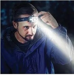 AI Headlamp Camera with LED White GPS Function and Wifi SOS System Focus Range 0.5 Meters Infinity Supported
