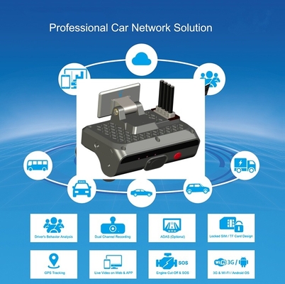 4G Dashboard Dual Camera AI ADAS DMS Driver Face Recognition with H.264/H.265 Video Compression