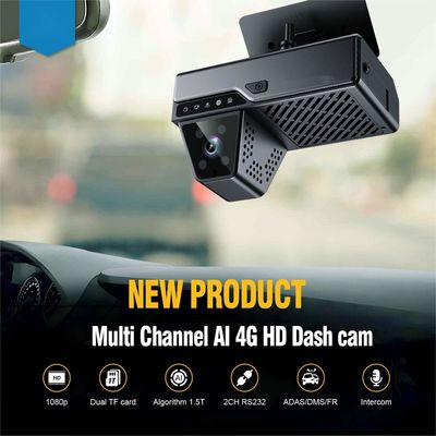 4G Face Recognition AI Dashcam ADAS DSM SOS GPS Advanced Driving Assistance System with H.264/H.265 Video Compression