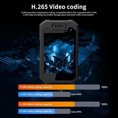 2K Police Body Camera with Android 12 System and H.265/H.264 Encoding for High-Quality Video Recording
