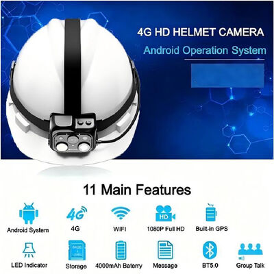 4G Smart Safety Helmet Camera with Real-Time Video Ptt with Cloud Platform
