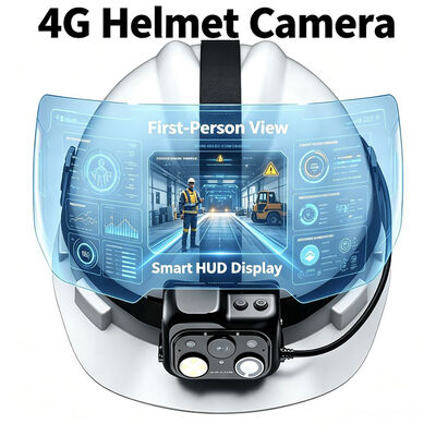 4G WiFi Onvif Rtsp Live Video Helmet Camera LED Lamp with Vms