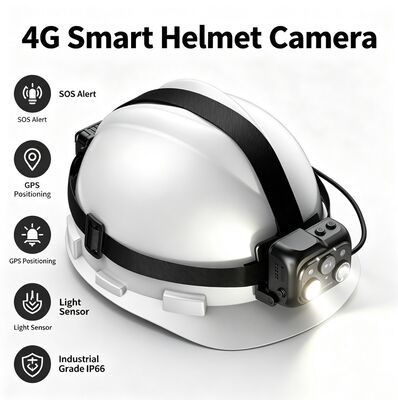Safety Helmet Camera Featuring 2 Inch IPS Touchscreen Display and Starlight Night Vision Main Camera for Superior Video
