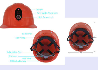 Hard Head Cap Safety Helmet Camera With Flashlight Supports Two Way Audio 1080P Real Time