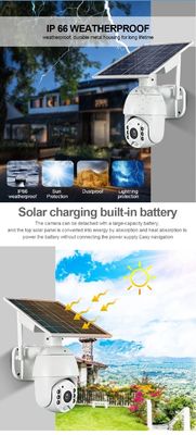 850nm IR 5MP 4X Zoom PTZ Dome Camera 18650 Lithium Battery