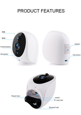 Hi3518E SoC PIR Sensor 3IR LEDs Wifi Security Camera 3400mA