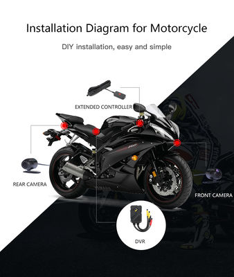 2CH 1080P Motorcycle DVR Motorbike Camcorder Video Recorder Dual Camera