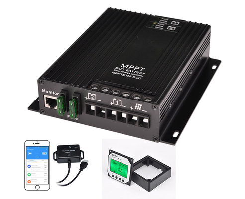 12V 24V 30A Dual Battery MPPT Solar Charge Controller For RVs Caravan Boat