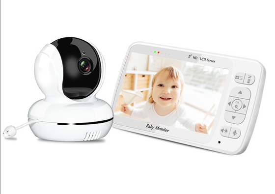 Remote Swivel 2.4 GHZ Wireless Baby Monitor 5 Inch 720P Color Display Support VOX Mode
