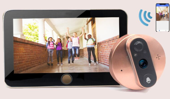 1080P Peephole WIFI Video Doorbell 5000mAH Battery IR CUT Automatic Switch