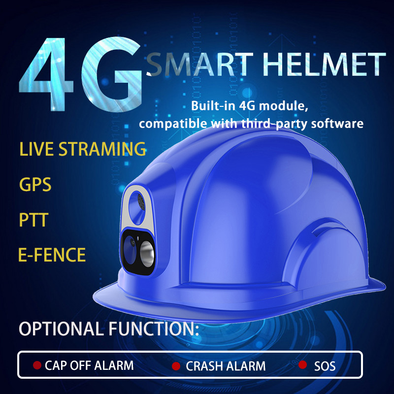 Support 4G 3G Safety Helmet Camera With 7 Hours Recording Time 4200mAh Battery