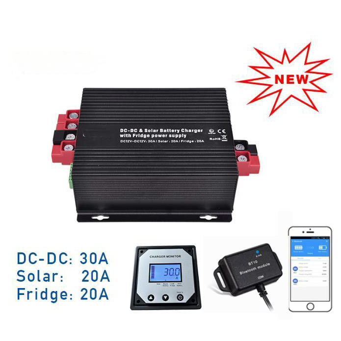 DC12V 30A Booster Charger Solar MPPT Controller Fridge Charger For RV Vehicle Car Yacht