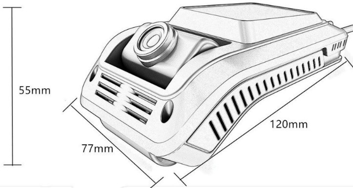 170° View Angle Dash Camera with Driver Face Recognition Function and Parking Monitor