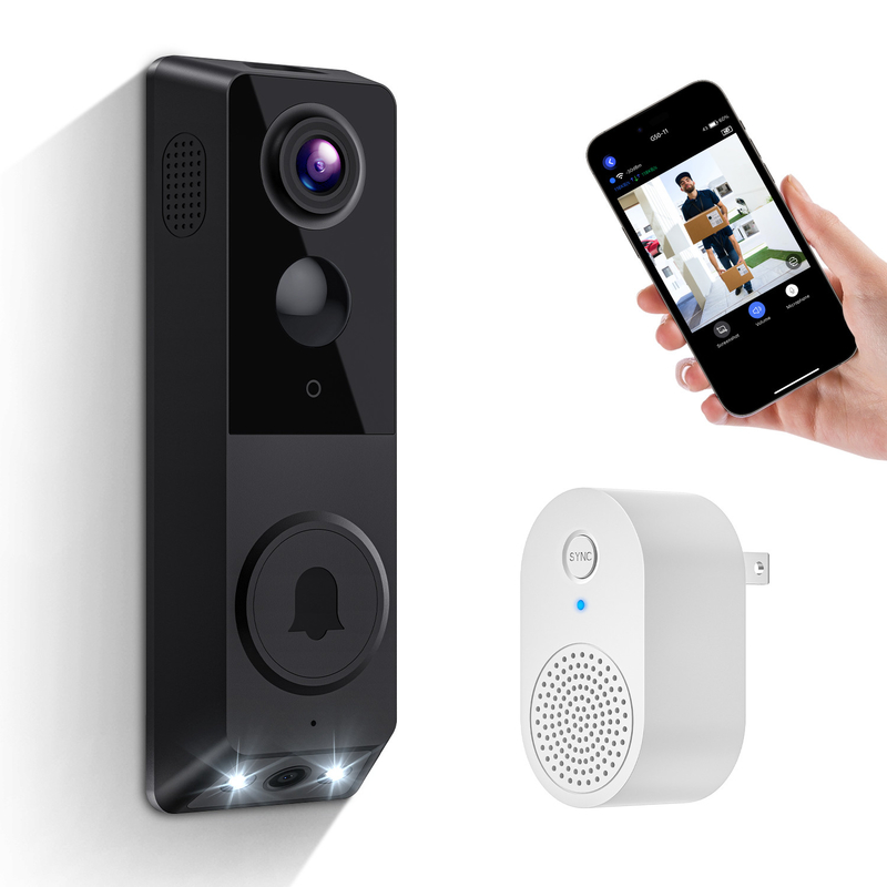 Support IR Night Vision Dual Camera Doorbell with Two-Way Audio Communication and AI Human Recognition Photosensitive