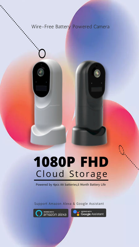 Outdoor 1080P Wide Angle Security Camera , IP Network Camera Wire Free Battery