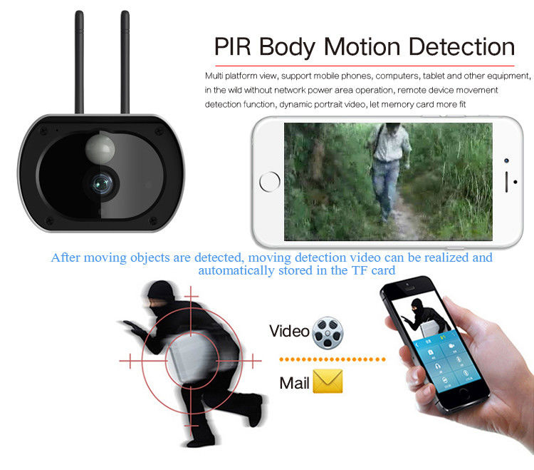 3/4G HD Solar Outdoor Surveillance Cameras 850nm IR Ray Support 64GB TF Card