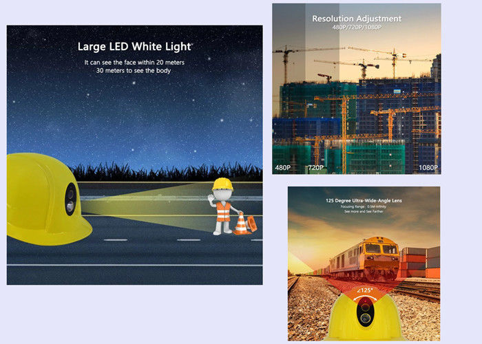 Construction Built Helmet Video Camera , WIFI&GPS Monitor From PC Intercom Helmet Camera