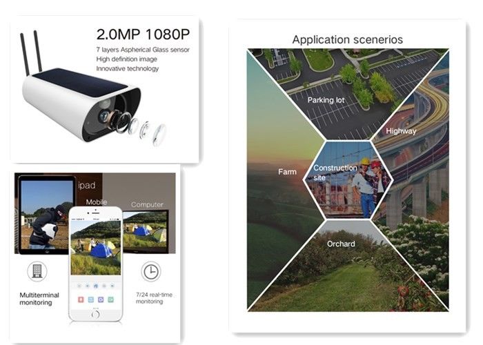 Wireless low power consumption camera IR Wifi solar waterproof camera with PIR function outdoor camera