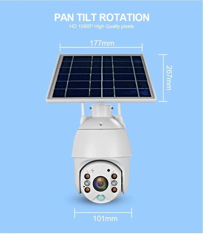Outdoor Full Color Night Vision Auto Motion Detection 2MP Wireless Wifi 4G Sim Card Solar Battery CCTV 1080P HD Camera
