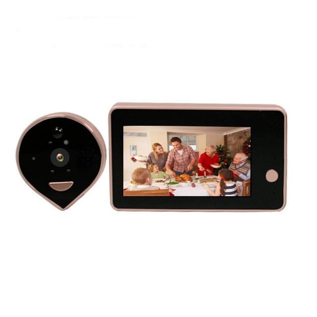 Peephole WIFI Video Doorbell Battery Powered With 4.3 Inch High Definition LCD