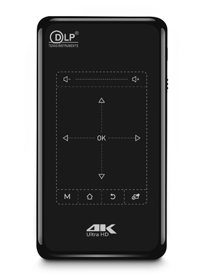 Portable Mini DLP 4K Pocket Projector Decoding 3D Playback IR Control