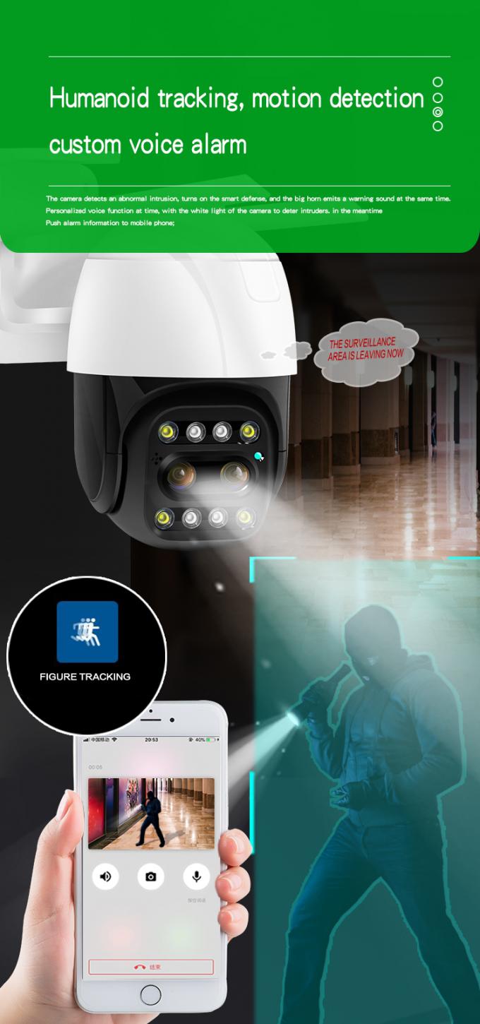 Wired WIFI Dual Lens Security Camera 1080P 2.0MP HD AI Recognition ...
